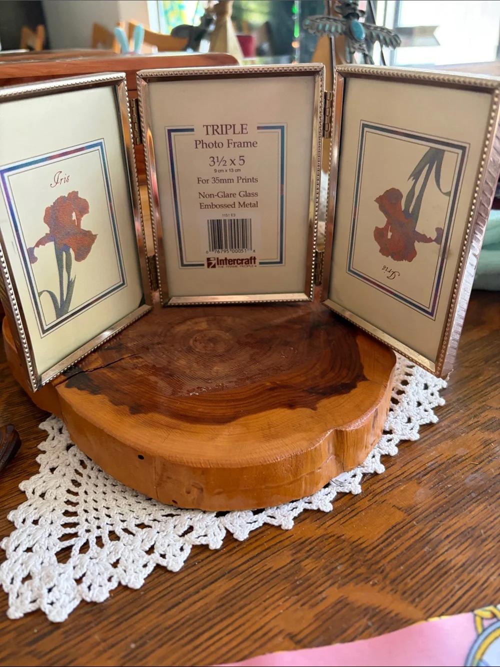 Triple Folding Photo Frame in Silver Finish